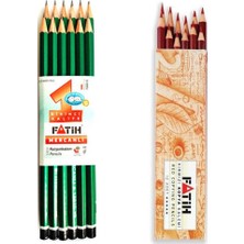 Fatih 12'li Kırmızı Kopya Kalemi ve Kurşun Kalem Seti 12'li Çocuklar İçin Ergonomik Tasarım