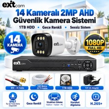 Karer Exitcam 14 Kameralı 2 Mp Ahd Güvenlik Kamera Sistemi (1 Tb HDD Takılı, Gece Renkli, Sessiz)