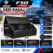 Furens Bmw F10 Uyumlu Oto Bagaj Organizeri Deri Bagaj Kutu Çanta
