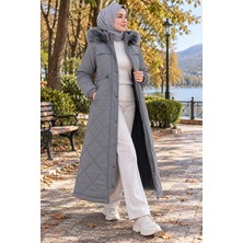 KMK Kombin Kadın Dar Kalıp Uzun Nova Kumaş Spor Tesettür Mont KABAN-198UZN