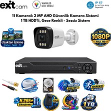 Karer Exitcam 11 Kameralı 2 Mp Ahd Güvenlik Kamera Sistemi (1 Tb HDD Takılı, Gece Renkli, Sessiz)