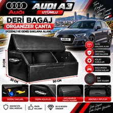 Furens Audi A3 Uyumlu Oto Bagaj Organizeri Deri Bagaj Kutu Çanta