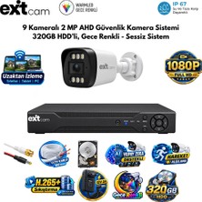 Karer Exitcam 9 Kameralı 2 Mp Ahd Güvenlik Kamera Sistemi (320 GB HDD Takılı, Gece Renkli, Sessiz)