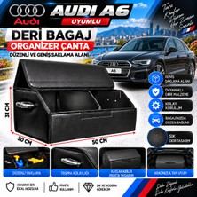 Furens Audi A6  Uyumlu Oto Bagaj Organizeri Deri Bagaj Kutu Çanta