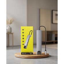 Hazal Boutique Type-C Hub 2×usb3.0, Sd/ms, 4K HDMI ve RJ45 Model: Xuczmacbookçeviriciiiiii-4