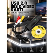 Pemberton Yeni 2026 Ses Video Kartı Adaptörü Rca Av/audio Video Card Dönüştürücü Tv Dvd Usb Kablosu 2.0 İçin Sağlam Plastik Gövde