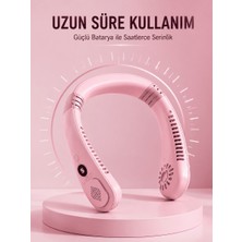 Hazal Boutique Pembe Boyun Fanı Sessiz Çalışan USB Şarjlı Taşınabilir Kişisel Serinletici