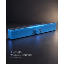 Elvasta Dmtk- Eldm- Elva- Döner Kontrol Düğmeli Bluetooth 5. 4 Kablosuz Hoparlör 6 W Rgb Işıklı Mavi