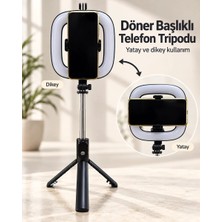 Elvasta Dmtk- Eldm- Elva- Bluetooth Kumandalı Telefon Tripodu Rgb Halka Işık ve Manyetik Tutucu - Bayi De