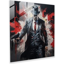 Popcas Pulp Fiction Cam Tablosu - Modern Sanat Cam Sanat Tommy Tabanca