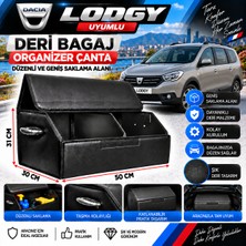 Furens Dacia Lodgy Uyumlu Oto Bagaj Organizeri Deri Bagaj Kutu Çanta