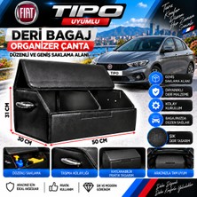 Furens Fiat Tipo Uyumlu Oto Bagaj Organizeri Deri Bagaj Kutu Çanta