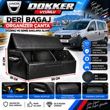 Furens Dacia Dokker Uyumlu Oto Bagaj Organizeri Deri Bagaj Kutu Çanta