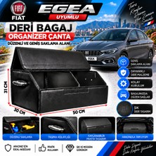 Furens Fiat Egea Uyumlu Oto Bagaj Organizeri Deri Bagaj Kutu Çanta