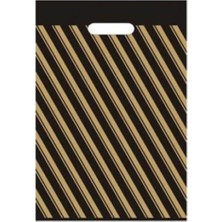 Ecoplast Takviyeli Çizgili Siyah Poşet 26X38 cm 100 Adet