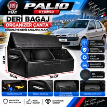Furens Fiat Palio Uyumlu Oto Bagaj Organizeri Deri Bagaj Kutu Çanta