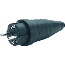 Schneider Electric 3201-301-0300 Kauçuk Düz Fiş 1x16A Yüksek Darbe Dayanımı ve Sızdırmazlık Özellikli Siyah