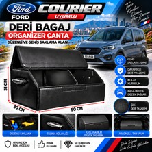 Furens Ford Courier Uyumlu Oto Bagaj Organizeri Deri Bagaj Kutu Çanta