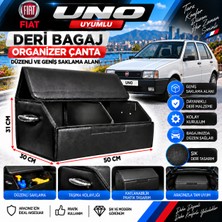 Furens Fiat Uno Uyumlu Oto Bagaj Organizeri Deri Bagaj Kutu Çanta