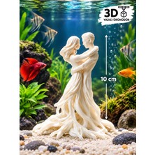 Romantik Çift Dekoru Sanatsal Biblo Balık Tankı Süs Obje Tasarım 10CM Plastik