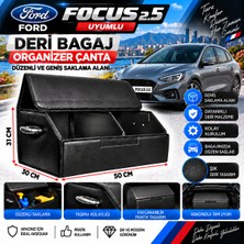 Furens Ford Focus 2.5 Uyumlu Oto Bagaj Organizeri Deri Bagaj Kutu Çanta