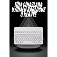 Rüzgar Dekor Q Klavye Türkçe Bluetooth Klavye Tüm Cihazlara Uyumlu Kablosuz