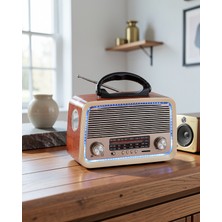 Rüzgar Dekor Nostalji Bluetooth Radyo Ahşap Eskitme Tasarım UCZZZV01NOSTALJİ-6