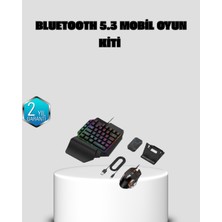 Rüzgar Dekor Bluetooth 5.3 Mobil Oyun Konsolu Dönüştürücü Seti 5 Parça Klavye Mouse Kit