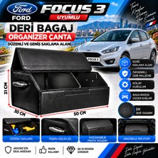 Furens Ford Focus 3 Uyumlu Oto Bagaj Organizeri Deri Bagaj Kutu Çanta