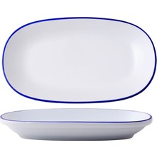 Güral Porselen Mavi Fileli Kayık Tabak 19 cm 5 Adet