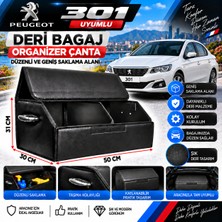 Furens Peugeot 301 Uyumlu Oto Bagaj Organizeri Deri Bagaj Kutu Çanta