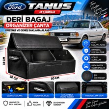 Furens Ford Tanus Uyumlu Oto Bagaj Organizeri Deri Bagaj Kutu Çanta