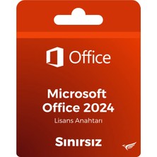 Microsoft Office 2024 Dijital Lisans Anahtarı Key Ömür Boyu Kullanım 32/64 Bit
