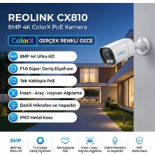 Reolink CX810 8mp Colorx Gerçek Gece Renkli Aı Bullet Kamera