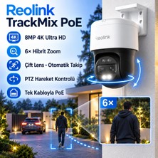 Reolink Trackmix 8mp 4K Dual Lens Otomatik Takip Poe Ptz Kamera