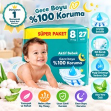Bezos Aktif Bebek Süper Paket Bebek Bezi 8 Beden 27 Adet Mrl