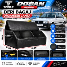 Furens Tofaş Doğan Uyumlu Oto Bagaj Organizeri Deri Bagaj Kutu Çanta