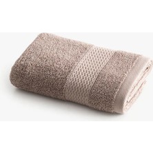 Lara Serisi El Havlusu Bordürlü 30X50 Kahverengi, Oeko Tex Standard 100 Sertifikalı %100 Ege Pamuğu, Dokuma 550 Gsm