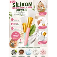 2'li Silikon Yüz Maskesi Uygulama Fırçası Cilt Bakım Krem Serum Spatulası Hijyenik Aparat