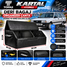 Furens Tofaş Kartal Uyumlu Oto Bagaj Organizeri Deri Bagaj Kutu Çanta