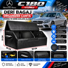 Furens Mercedes C180 Uyumlu Oto Bagaj Organizeri Deri Bagaj Kutu Çanta