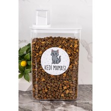 Cinse Özel Kedi Maması Kutusu Etiketli Kendinden Ölçekli 3000 ml Akrilik Kedi Maması Saklama Kutusu