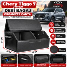 Furens Chery Tiggo 7 Uyumlu Oto Bagaj Organizeri Deri Bagaj Kutu Çanta