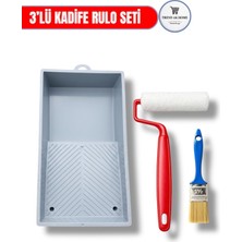 Tr Boyama Fırça Seti Kadife, 10 cm Rulo, No:1.5 Fırça, Boya Tavası, 3'lü Set
