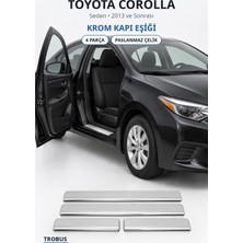 Trobus Toyota Corolla 2013 ve Sonrası Uyumlu Krom Kapı Eşiği 4 Parça Paslanmaz Çelik