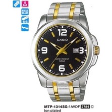 Casio MTP-1314SG-1A Gold Gümüş Renk Çelik Kordon Takvimli Klasik Erkek Kol Saati