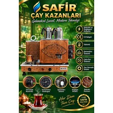 Safir Çay Kazanları 2 Gözlü Bakır Çay Kazanı Elektrik + Doğalgazlı Ce Belgeli Bakır Çay Semaveri Doğalgazlı Hanzade Model Bakır Çay Ocağı Kazanı