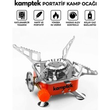Kamptek Kamp Teknolojisi Kamptek Portatif Kamp Ocağı - Katlanabilir Mini Gazlı Kamp Ocağı, Yüksek Isı Verimli Taşınabilir Piknik Ocağı Mni Taşıma Çantalı