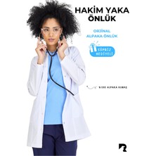 Raven Uniform Hakim Yaka Kadın Beyaz Önlük Orta Boy Doktor Öğretmen Hemşire Laboratuvar Önlüğü