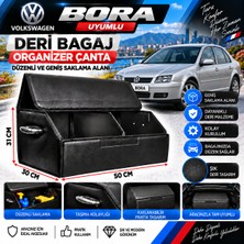 Furens Volksvogen Bora Uyumlu Oto Bagaj Organizeri Deri Bagaj Kutu Çanta